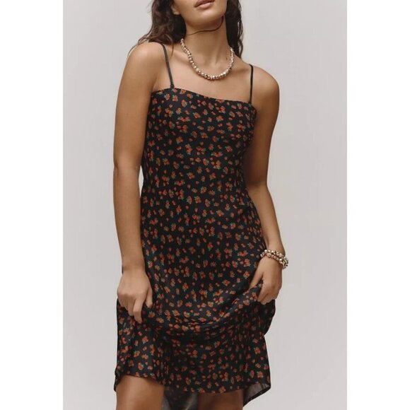 Anthropologie The Tilda Slip Dress Strawberry Print Bias Cut Size XL - Picture 2 of 3
